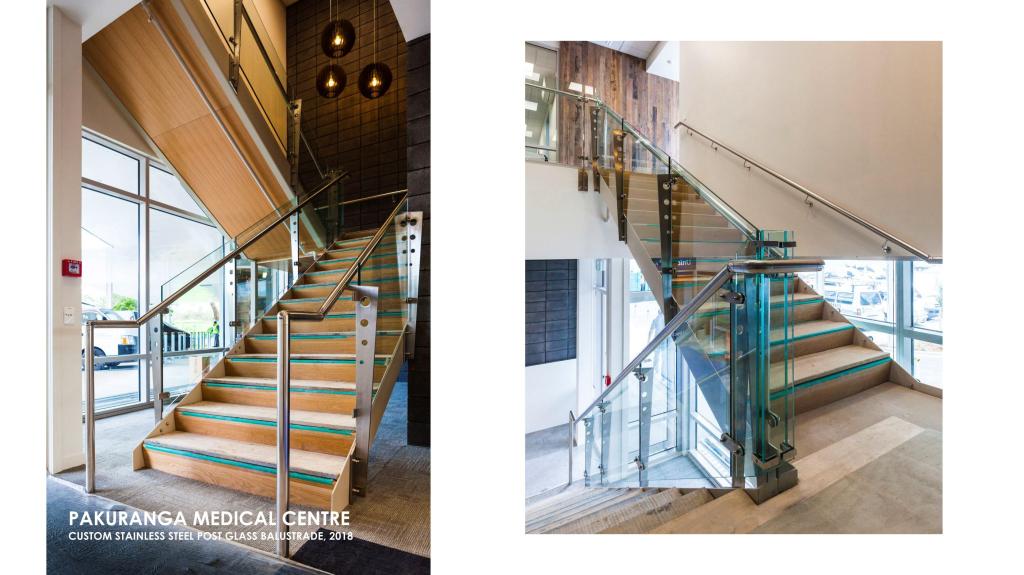 Stainless steel post glass balustrade